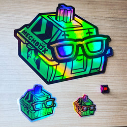 Mechbox Sticker - Holographic Green Switch (2 inch)